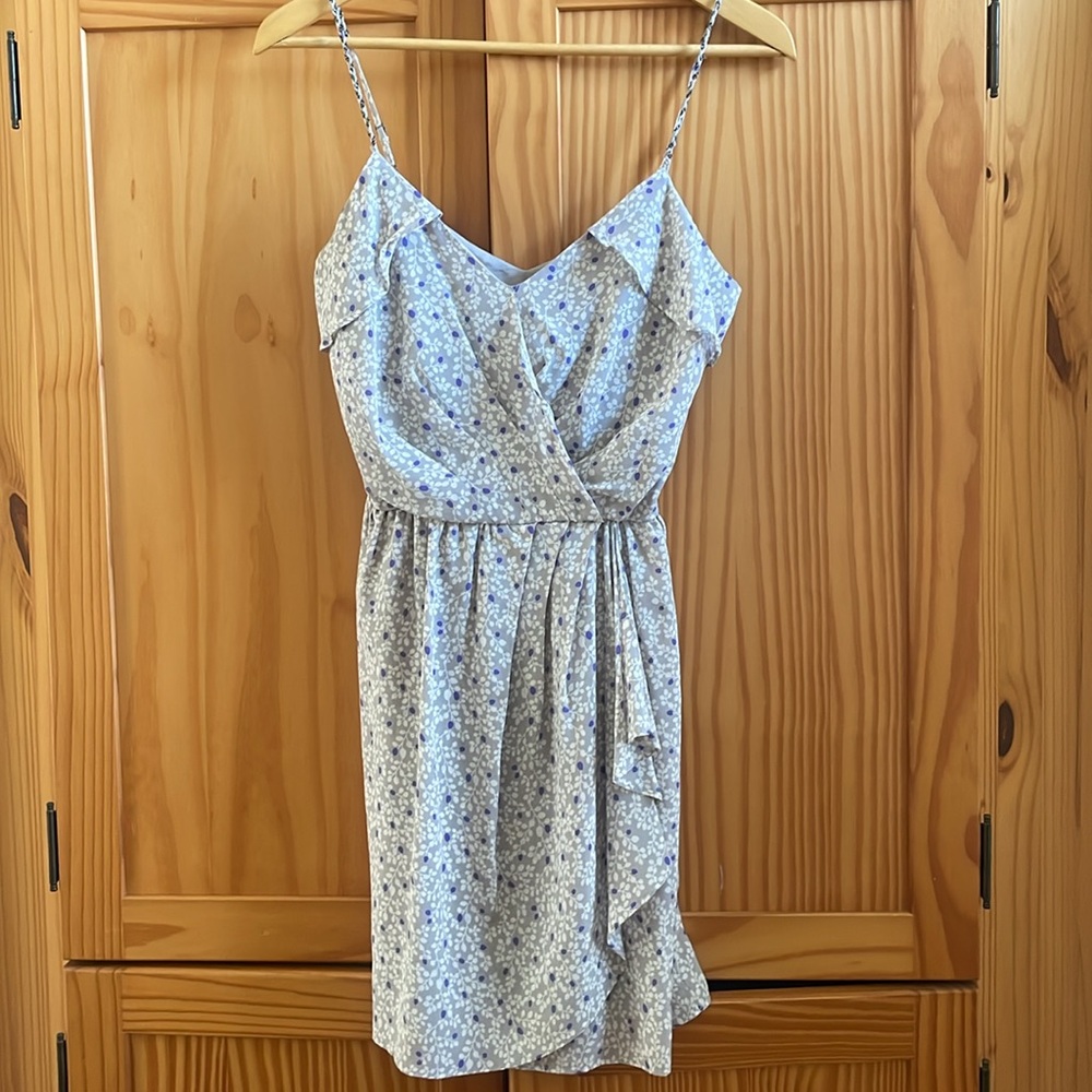 Greylin Silk Faux Wrap Floral Silk Dress